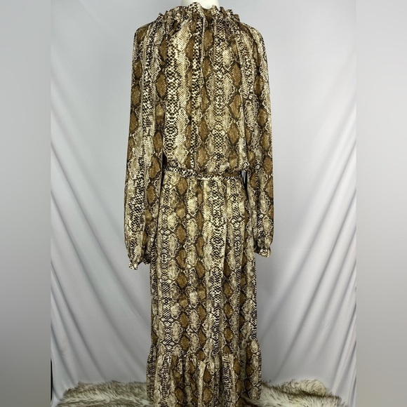 Emma & Michele gorgeous boho snakeskin print long sleeve dress women’s size M - Picture 4 of 17